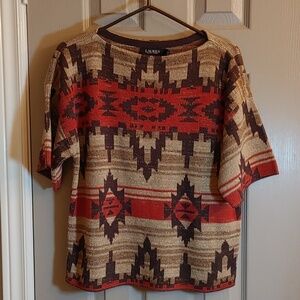 NWT LAUREN RALPH LAUREN BLACK LABEL AZTEC SOUTHWESTERN SWEATER